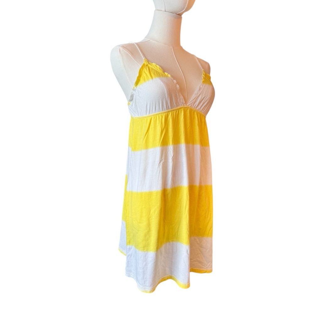 Y2K PINK Victoria's Secret Yellow and White Nightie Chemise Size Medium - Picture 4 of 11